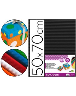 Carton ondulado liderpapel 50 x 70cm 320 g negro