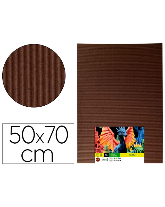 Carton ondulado liderpapel 50 x 70cm 320 g marron