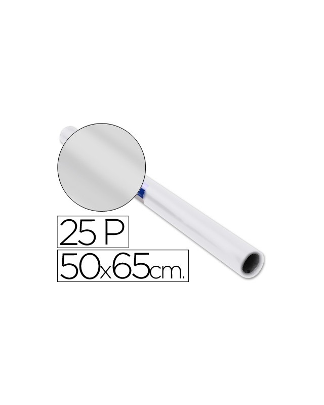 Papel charol blanco rollo 25 hojas de 50x65 cm