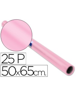 Papel charol rosa palido rollo 25 hojas de 50x65 cm
