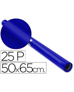 Papel charol azul rollo 25 hojas de 50x65 cm