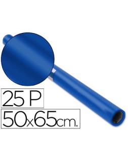 Papel charol azul cobalto rollo 25 hojas de 50x65 cm