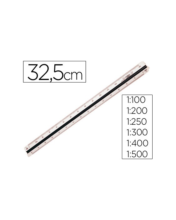 Escala m+r 1632.20 1:100-200-250-300-400-500 30 cm estuche rigido color