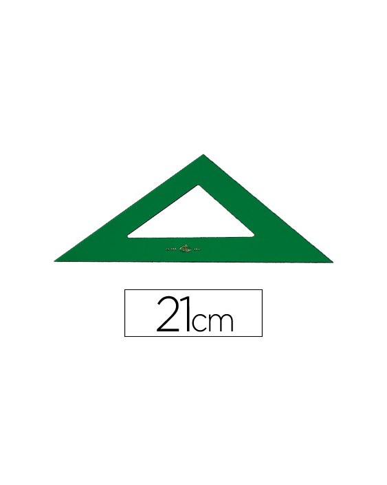 Escuadra faber castell 21 cm plastico verde