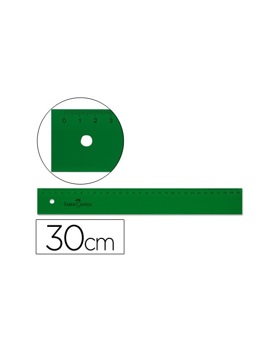 Regla faber castell 30 cm plastico verde