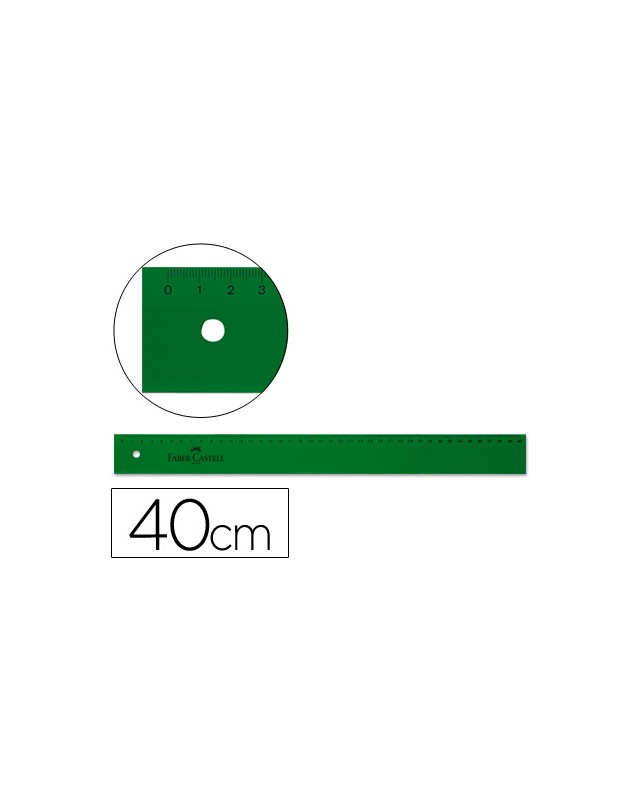 Regla faber castell 40 cm plastico verde