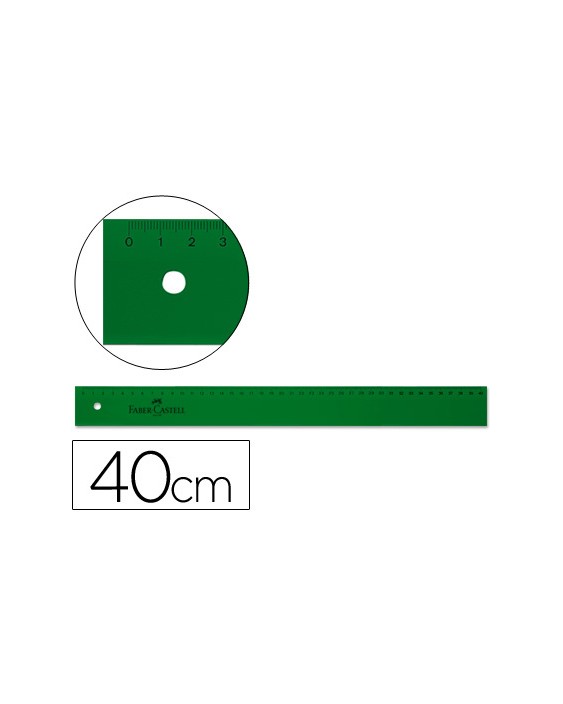 Regla faber castell 40 cm plastico verde