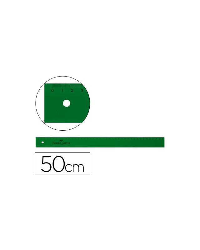 Regla faber castell 50 cm plastico verde