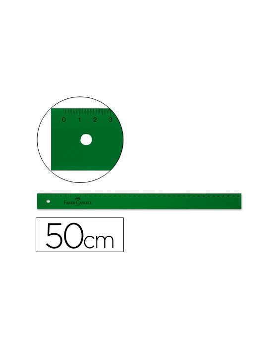 Regla faber castell 50 cm plastico verde