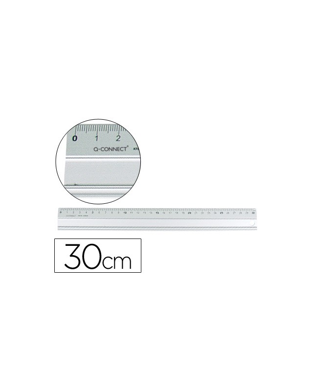 Regla q-connect metalica aluminio 30 cm