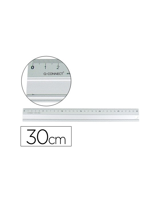Regla q-connect metalica aluminio 30 cm