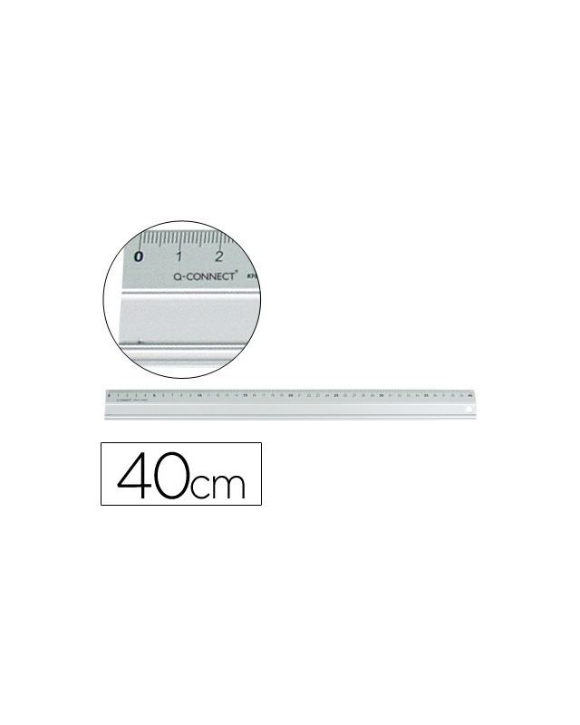 Regla q-connect metalica aluminio 40 cm