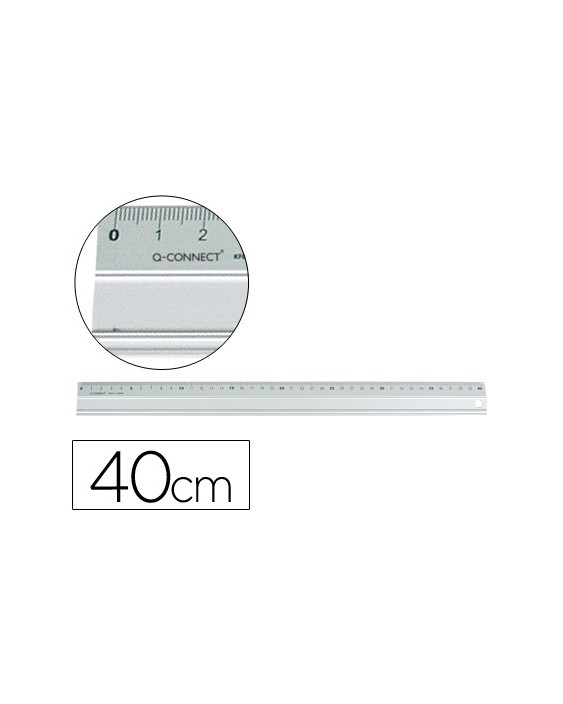 Regla q-connect metalica aluminio 40 cm