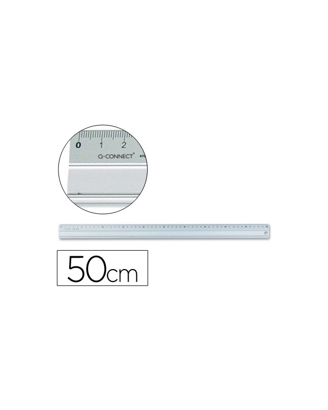 Regla q-connect metalica aluminio 50 cm