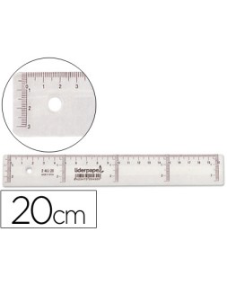 Regla liderpapel plastico cristal 20 cm