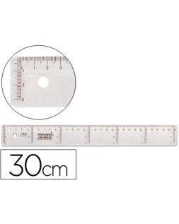 Regla liderpapel plastico cristal 30 cm