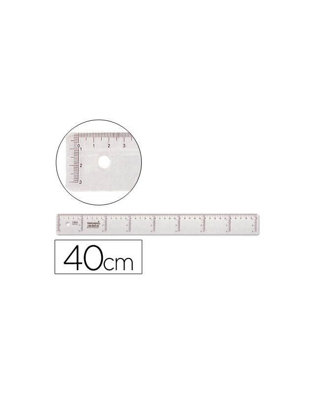 Regla liderpapel plastico cristal 40 cm
