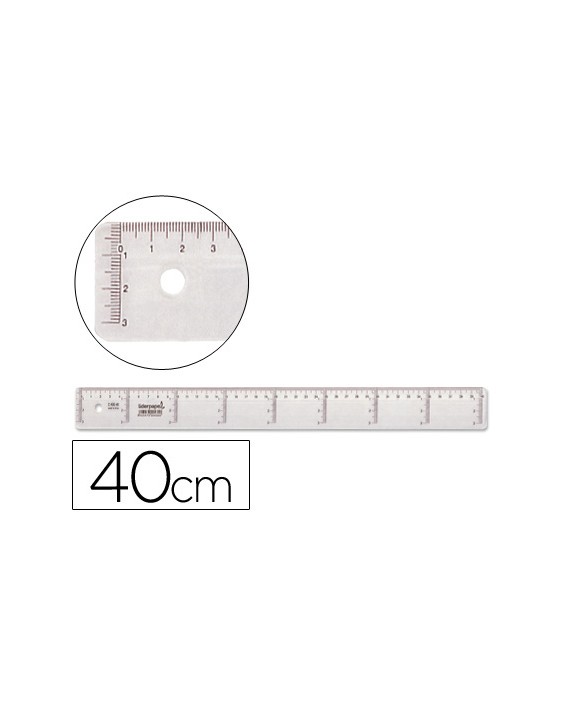 Regla liderpapel plastico cristal 40 cm