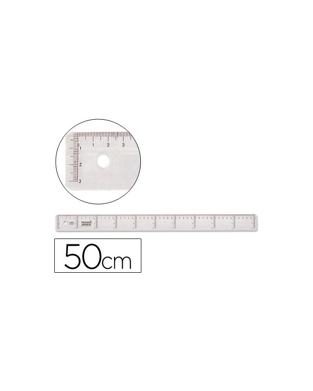 Regla liderpapel plastico cristal 50 cm