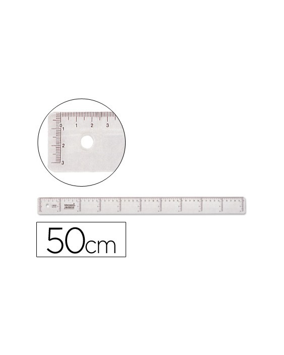 Regla liderpapel plastico cristal 50 cm