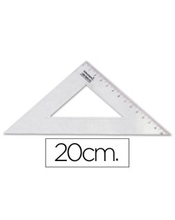 Escuadra liderpapel 20 cm plastico cristal