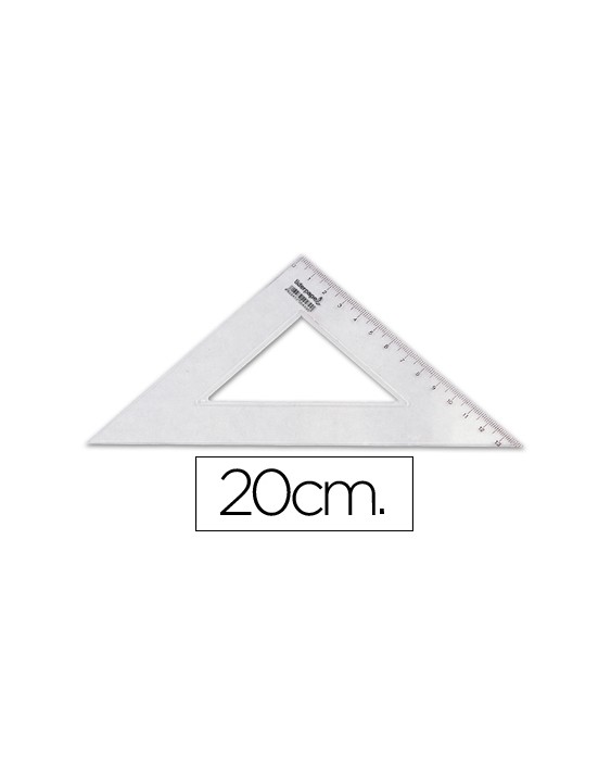 Escuadra liderpapel 20 cm plastico cristal