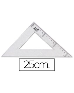 Escuadra liderpapel 25 cm plastico cristal