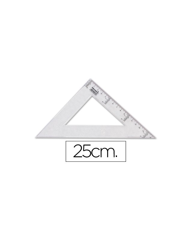 Escuadra liderpapel 25 cm plastico cristal