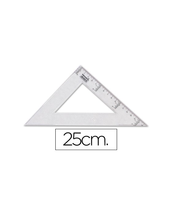Escuadra liderpapel 25 cm plastico cristal