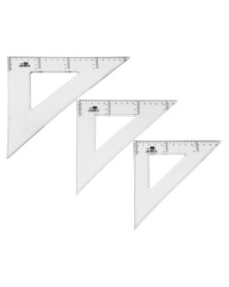 Escuadra liderpapel 25 cm plastico cristal