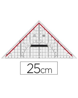 Escuadra m+r geometria 25 cm plastico cristal
