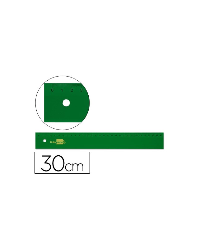Regla liderpapel 30 cm acrilico verde