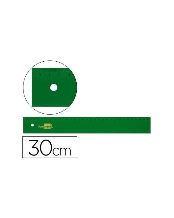 Regla liderpapel 30 cm acrilico verde