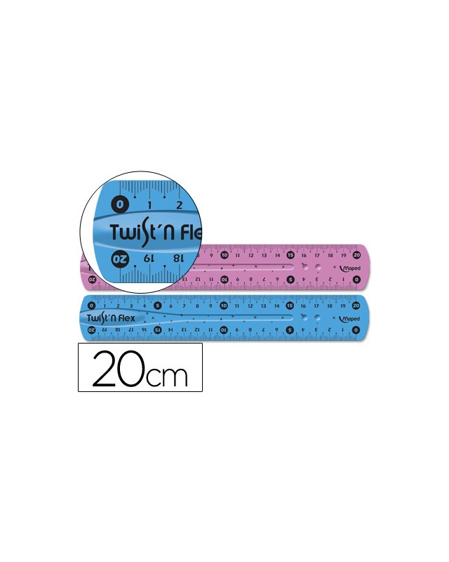 Regla maped plastico flexible 20 cm colores surtidos