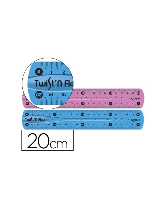 Regla maped plastico flexible 20 cm colores surtidos