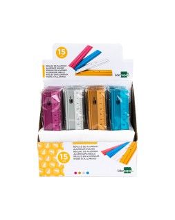 Regla liderpapel 15 cm aluminio colores surtidos