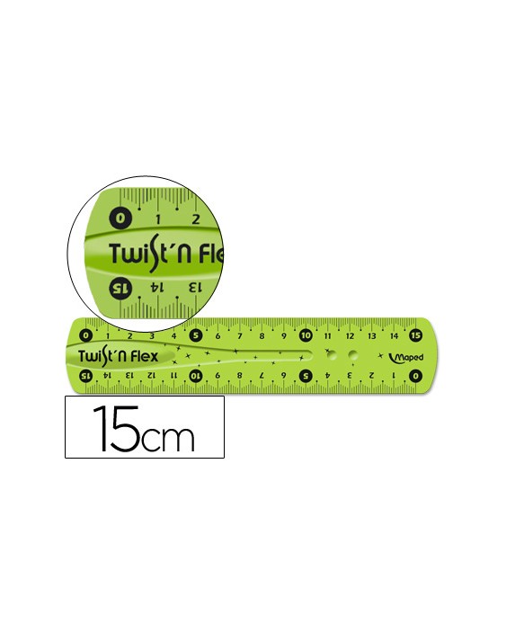 Regla maped plastico flexible 15 cm colores surtidos