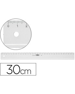 Regla m+r 30 cm plastico transparente