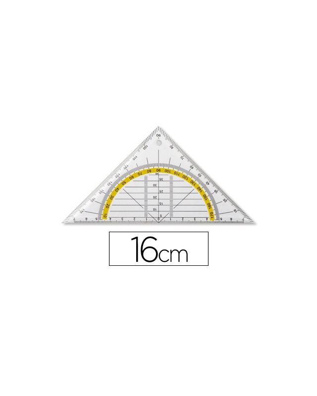 Escuadra liderpapel geometria 16 cm plastico cristal