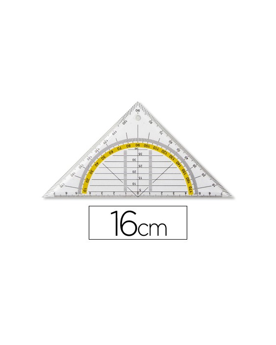 Escuadra liderpapel geometria 16 cm plastico cristal