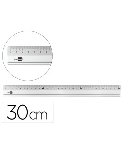 Regla liderpapel metalica aluminio 30 cm