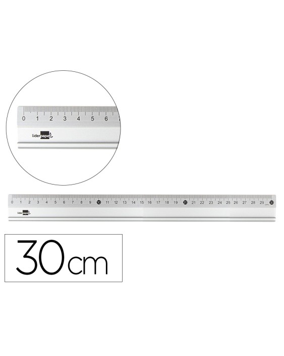 Regla liderpapel metalica aluminio 30 cm