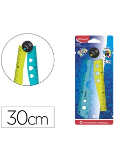 Regla maped plastico plegable croc croc blister de 1 unidad 15 cm + 1 unidad 30 cm