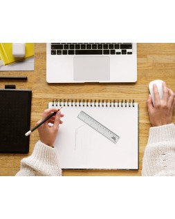 Regla liderpapel plastico cristal 15 cm