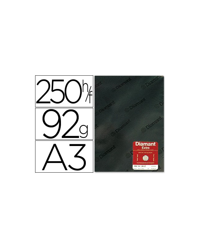Papel vegetal diamant din a3 92 gr hoja