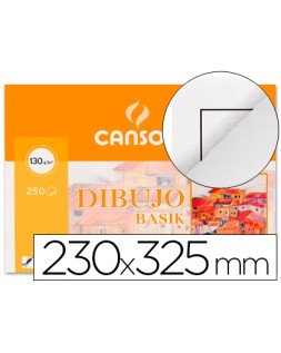 Papel dibujo basik 23x32.5 cm 130 gr con recuadro