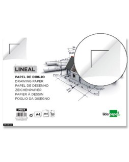 Papel dibujo liderpapel 210x297mm 150g/m2 con cajetin para datos