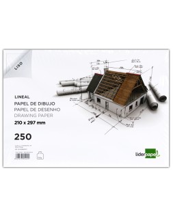 Papel dibujo liderpapel 210x297mm 150g/m2 con cajetin para datos