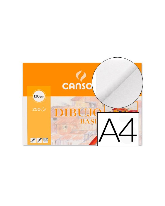Papel dibujo basik 210x297 130 gr sin recuadro