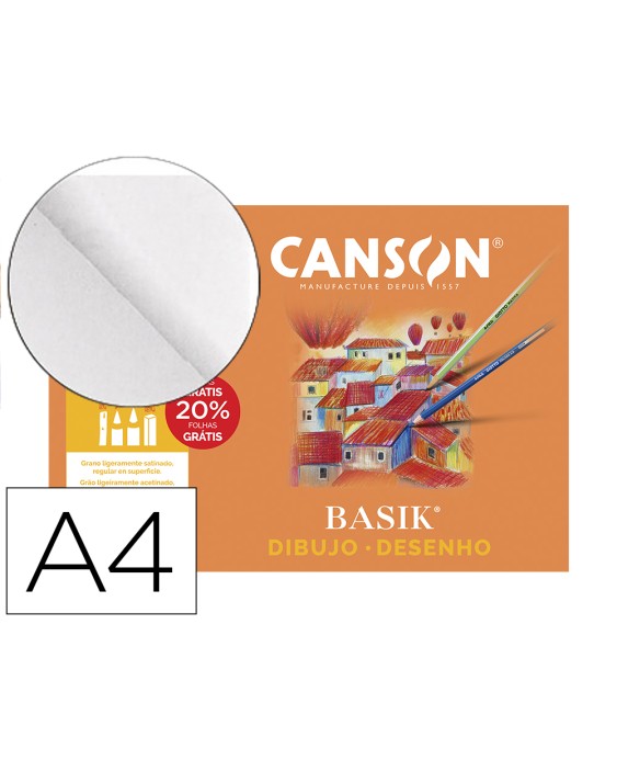 Papel dibujo basik din a4 sin recuadro 130 gramos minipack de 10 hojas